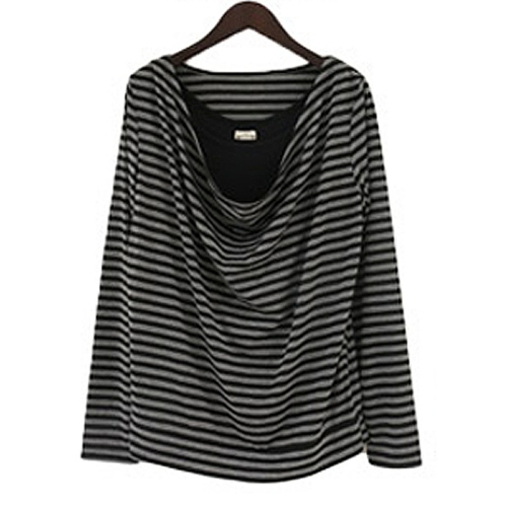 Black and gray stripe croptop and tanktop set